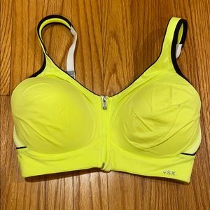 VS neon yellow sports bra